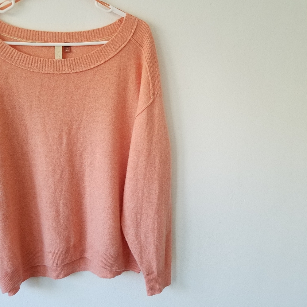 Anrhropologie Pilcro 100% Cashmere Peachy Emmeline Boatneck Sweater Medium - Picture 5 of 14